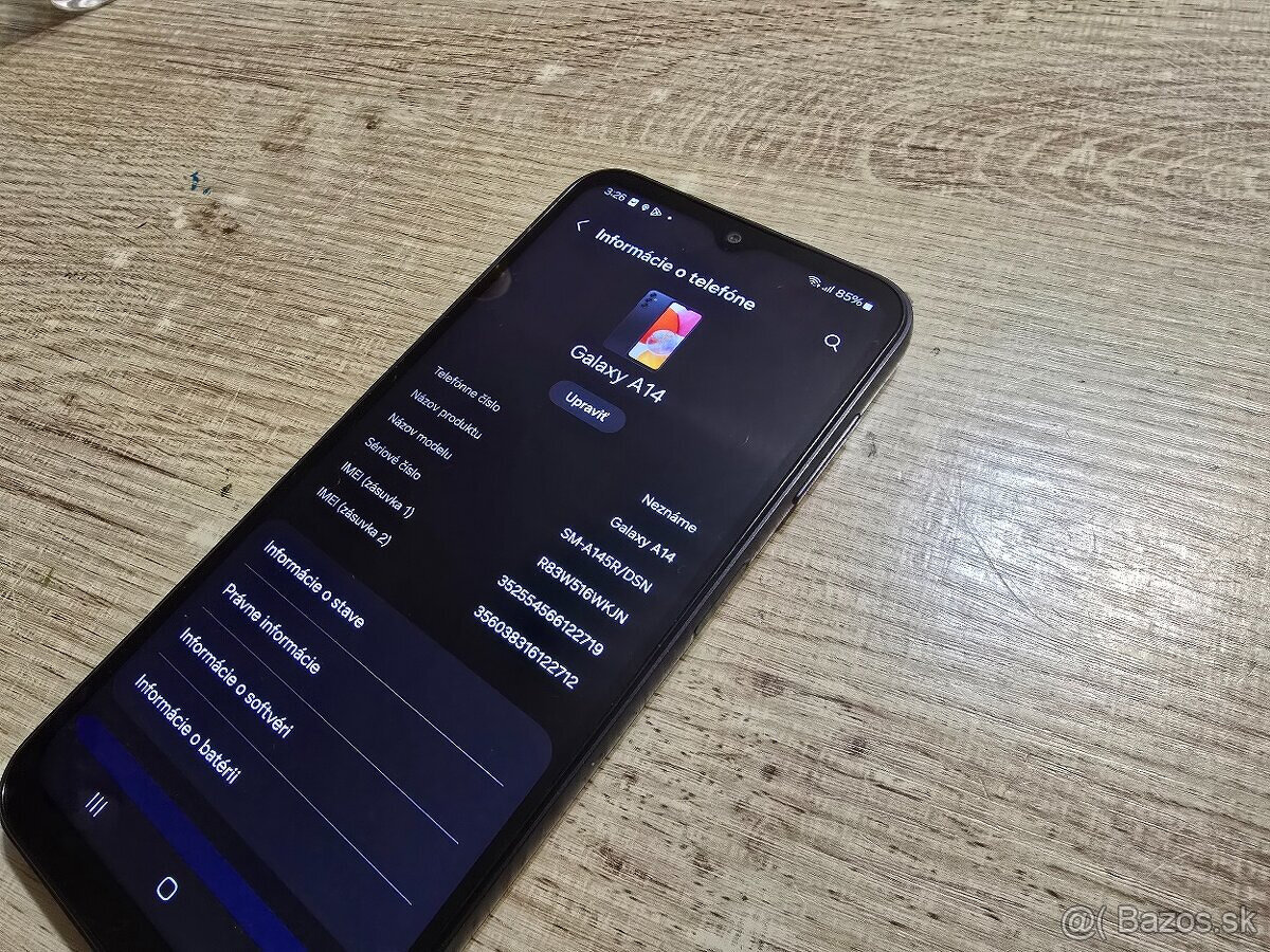 Samsung A14 Cierny v Top Stave - 2