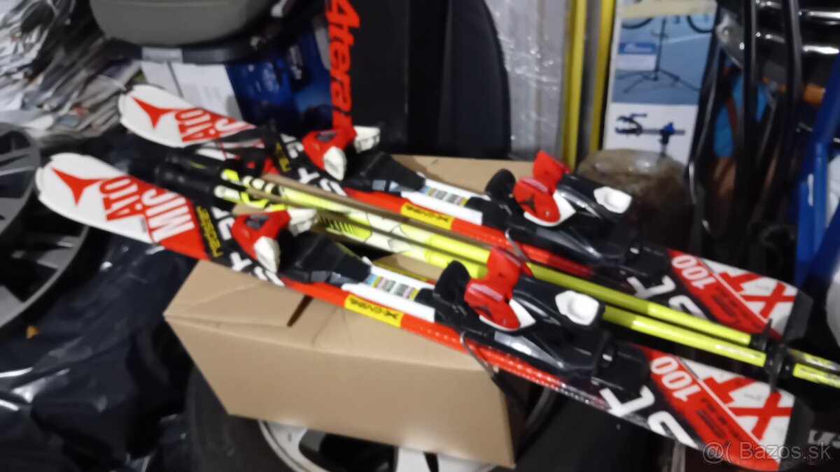Predám detské lyže 100cm+palice. - 2
