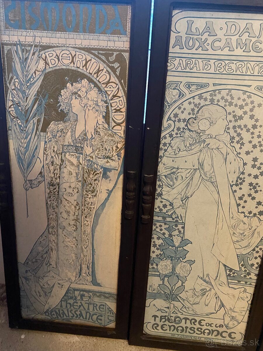 Alfonz Mucha krásne 4 secesné obrazy na stenu - 2