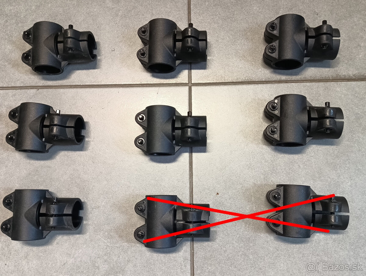 čierne trubky, rúrky, clampy, ramená na bicie - 2