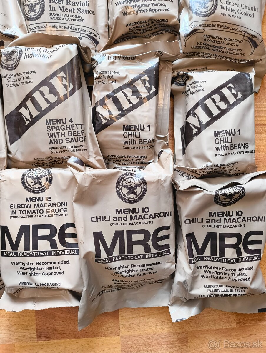 MRE Americkej Armády rôzne menu - 2