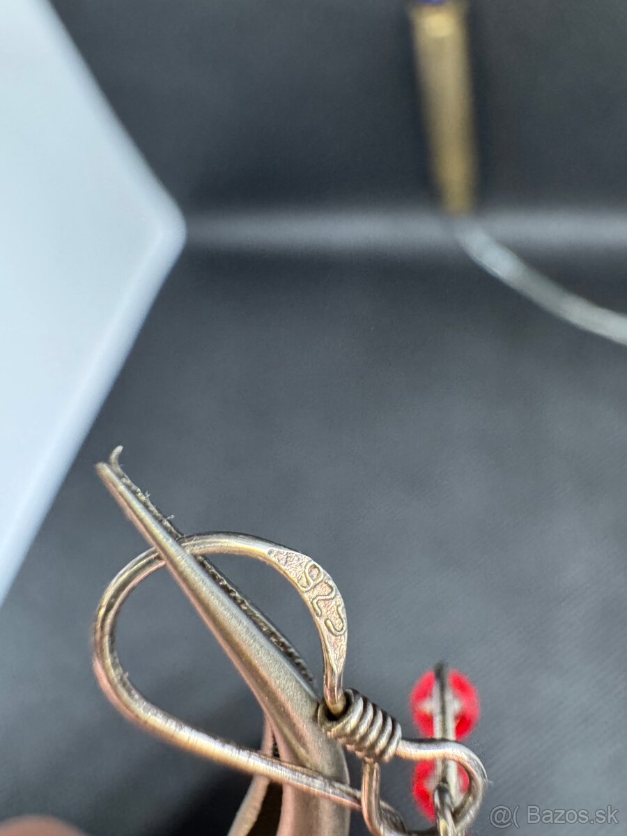 Starožitné strieborné retro náušnice - 2