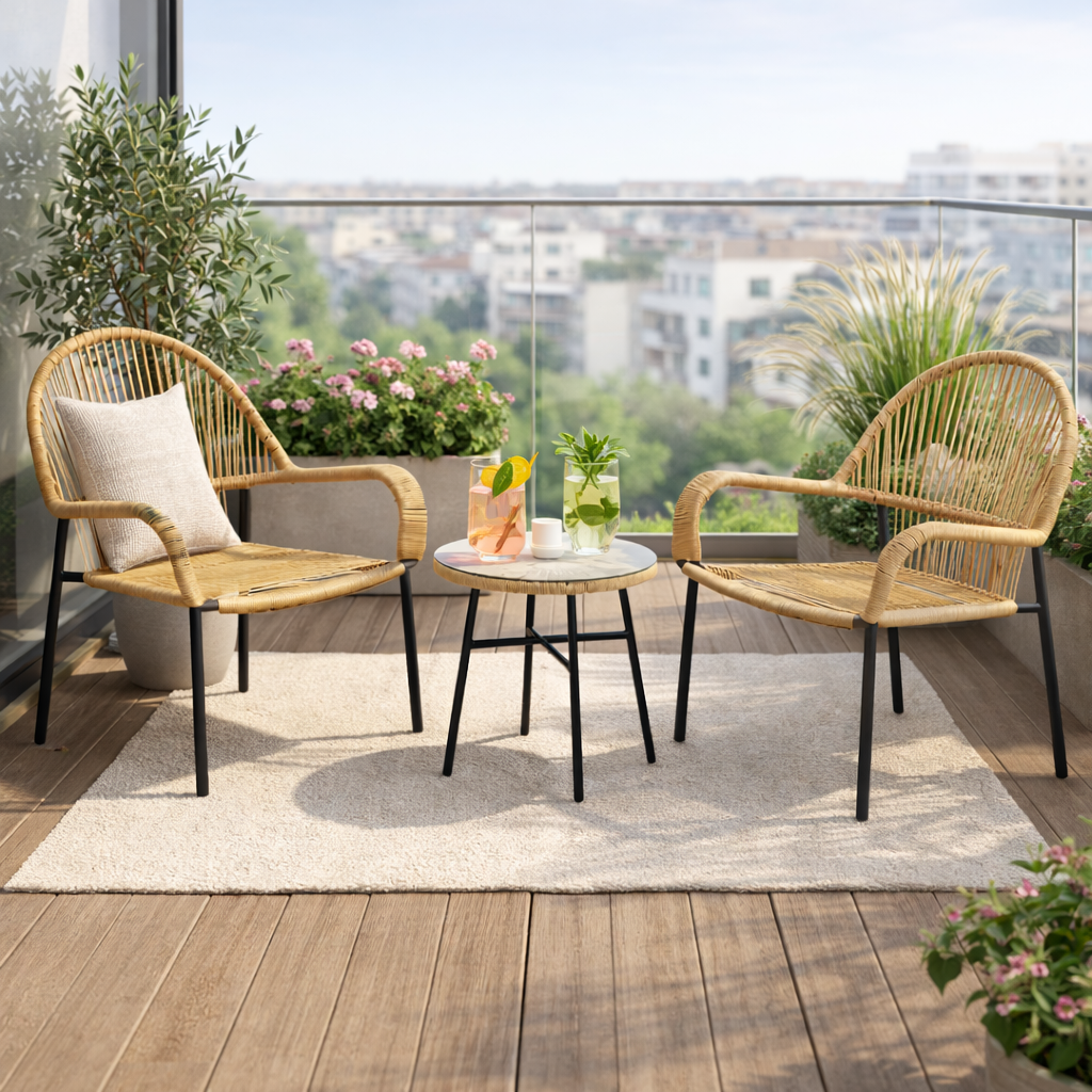 Záhradný bistro set Java z ratanu pre 2 osoby - 2