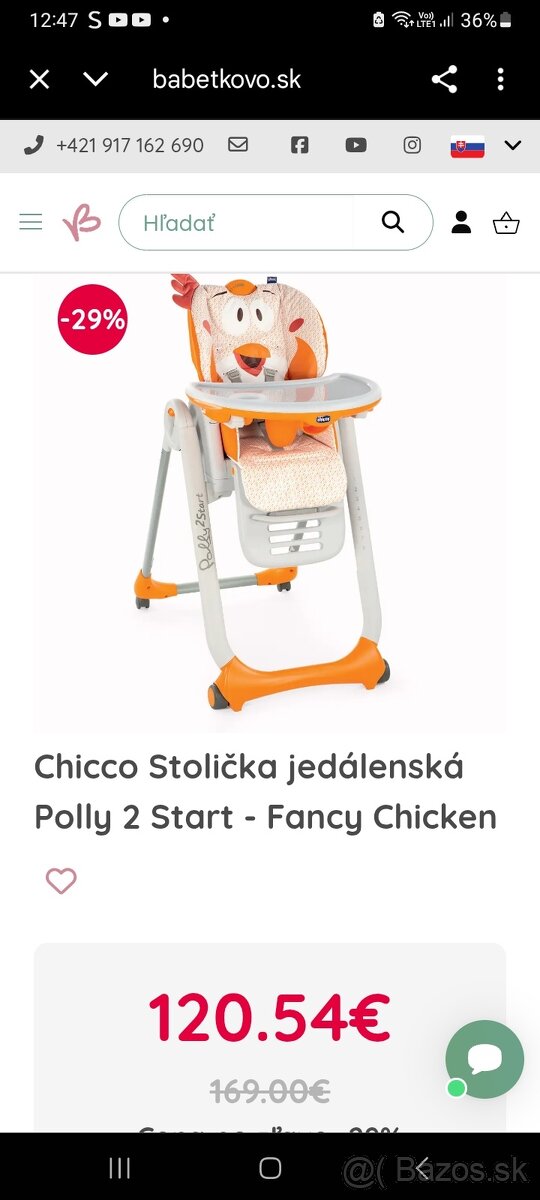 Jedálenská stolička Chicco Polly 2 Start - 2