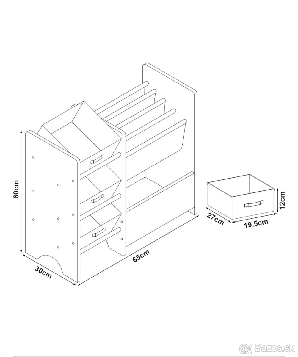 Detská komoda, regál na hračky - 2