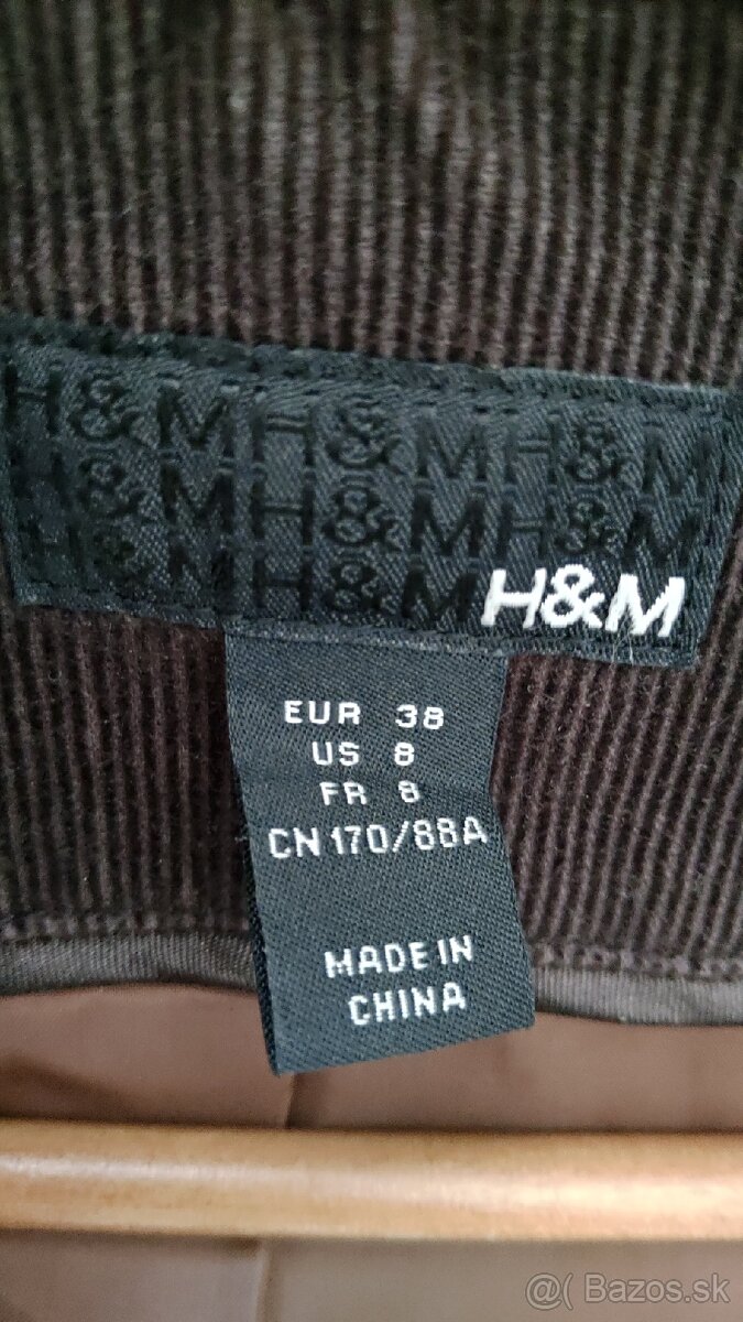 Hnedé menčestrové sako (38) - 2