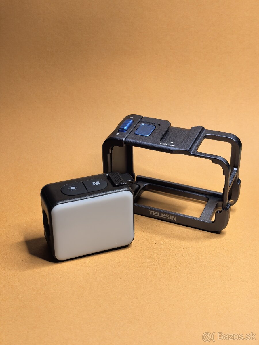 Dji Osmo action 3/4/5 celo kovovy obal + svetlo - 2