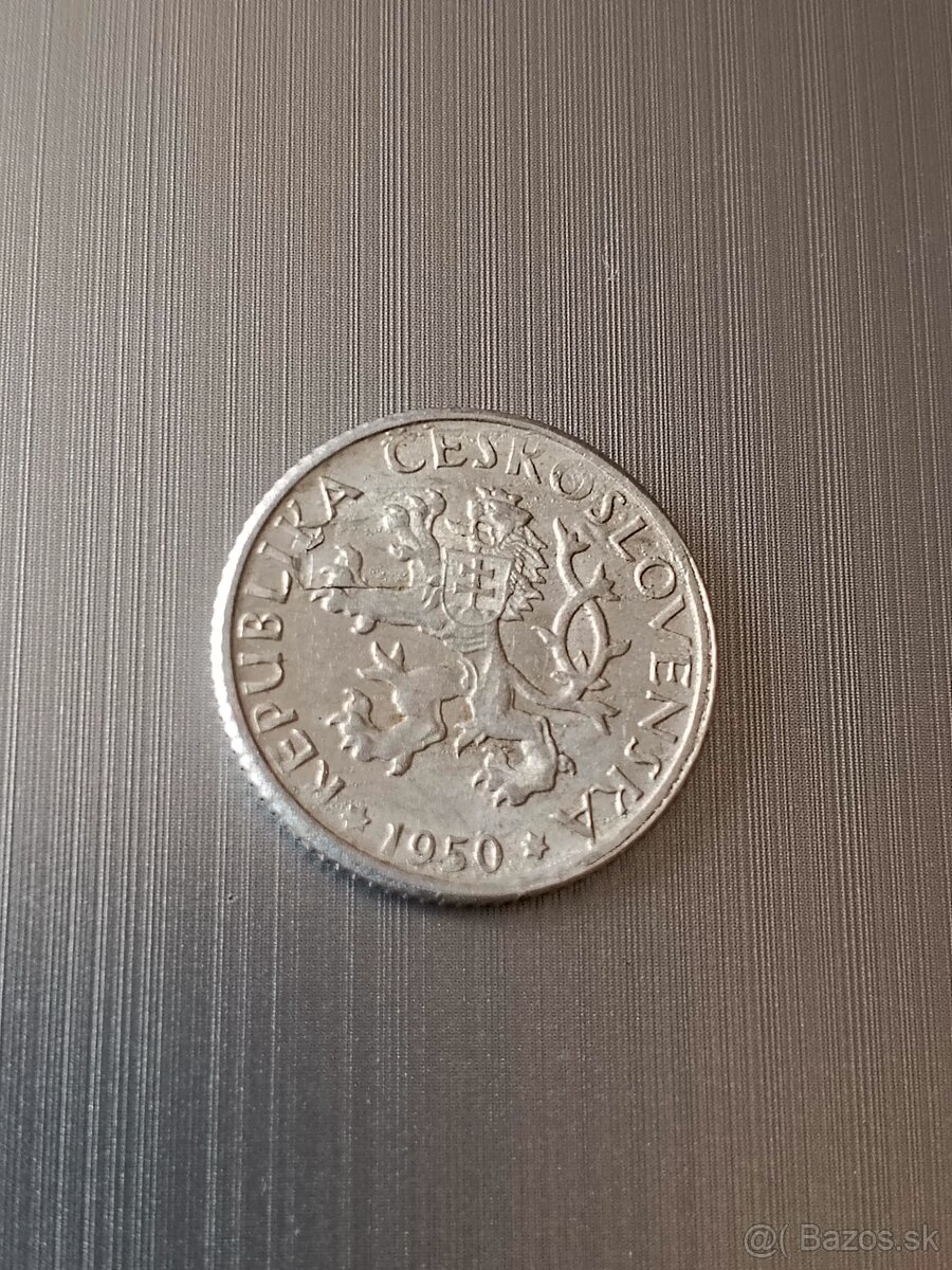 1 koruna 1950 chyboražba - 2