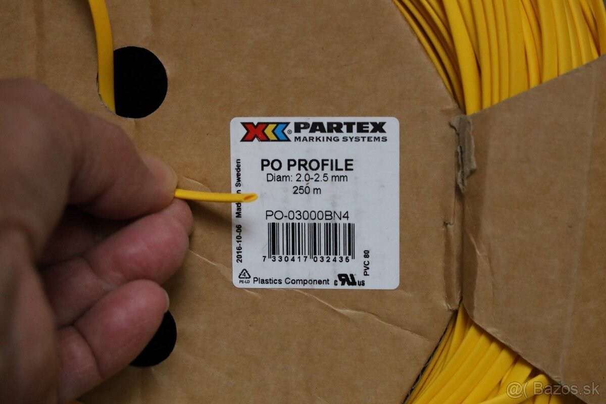 Partex PO-03000DN4, žltá, 2-2,5mm, popisovací PVC bužírka - 2