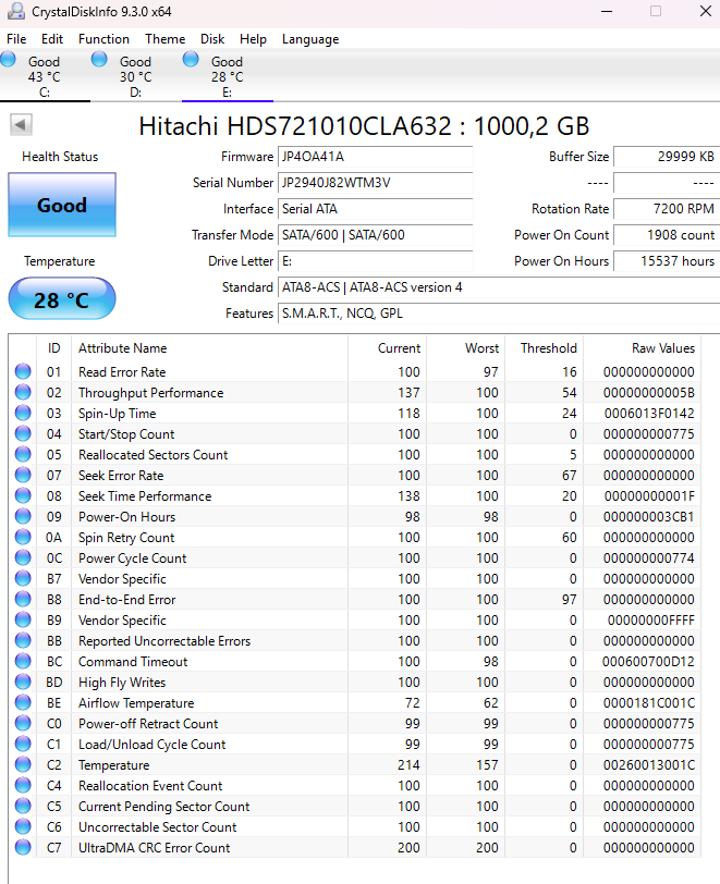 3,5" disk Hitachi 1TB - 2