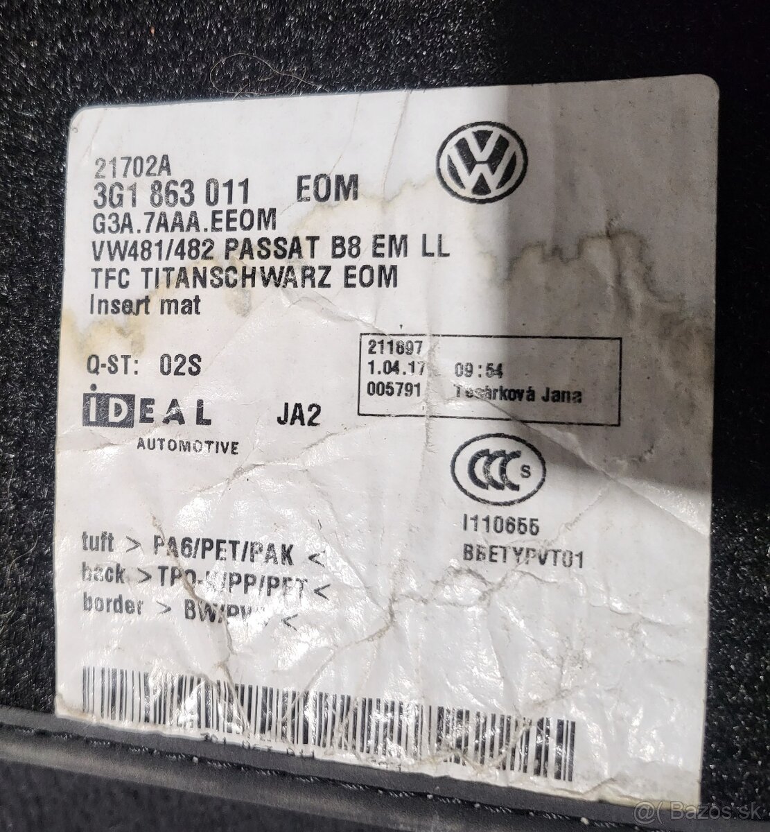 Koberce na VW Passat B8 - 2