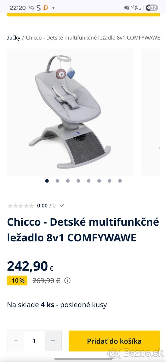 Predám hojdacku Chicco Comfy Wave - 2