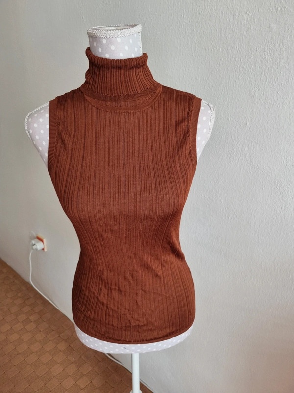 hnedý elastický rolák bez rukávov Karen Millen L-s visačkou - 2