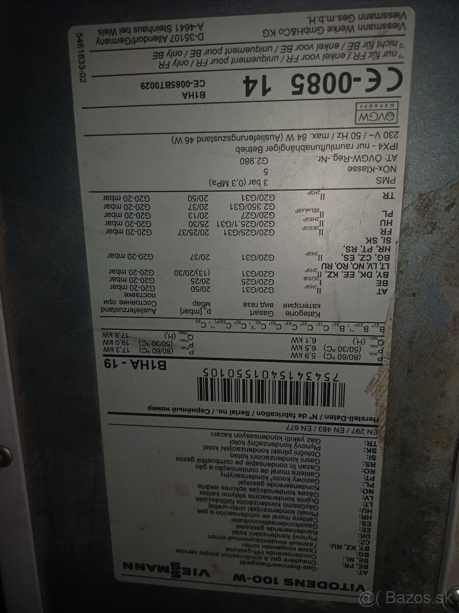Viessmann Vitodens 100 B1HA19kW - 2