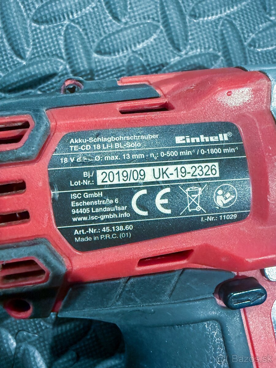 Aku príklepová aku vŕtačka Einhell TE-CD 18/48 Li-i - 2