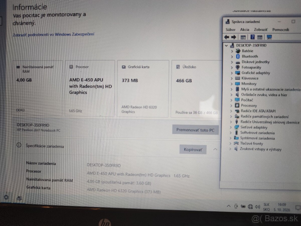 Predám Notebook HP Pavilion dm1 + Brašňa RETAIL - 2