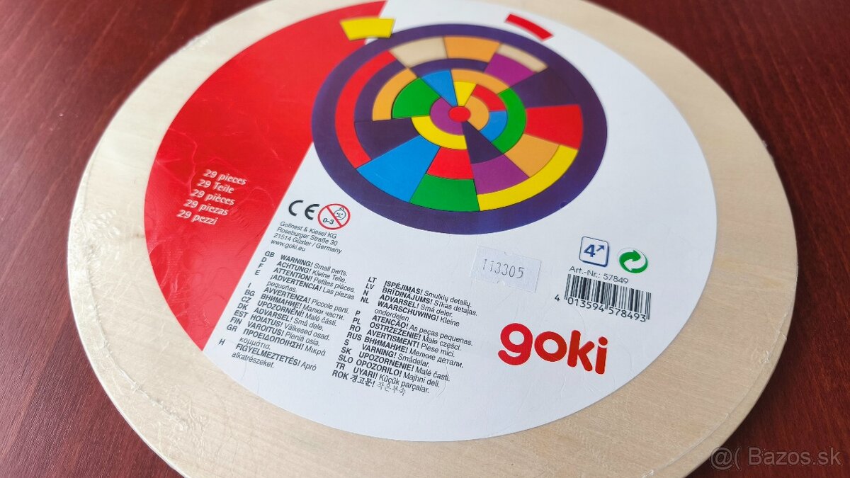 Hlavolam - drevená mozaika, kruh. zn. Goki - 2