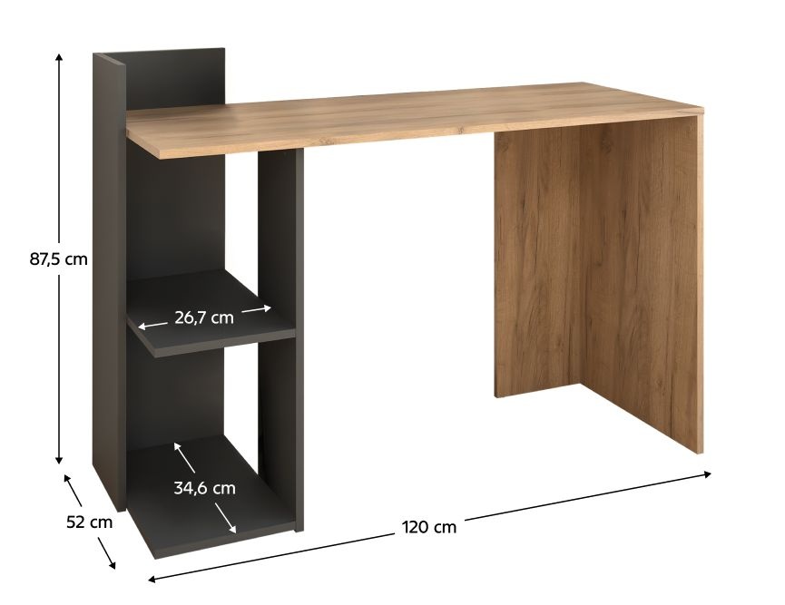 Stol studentsky antracit dub - 2