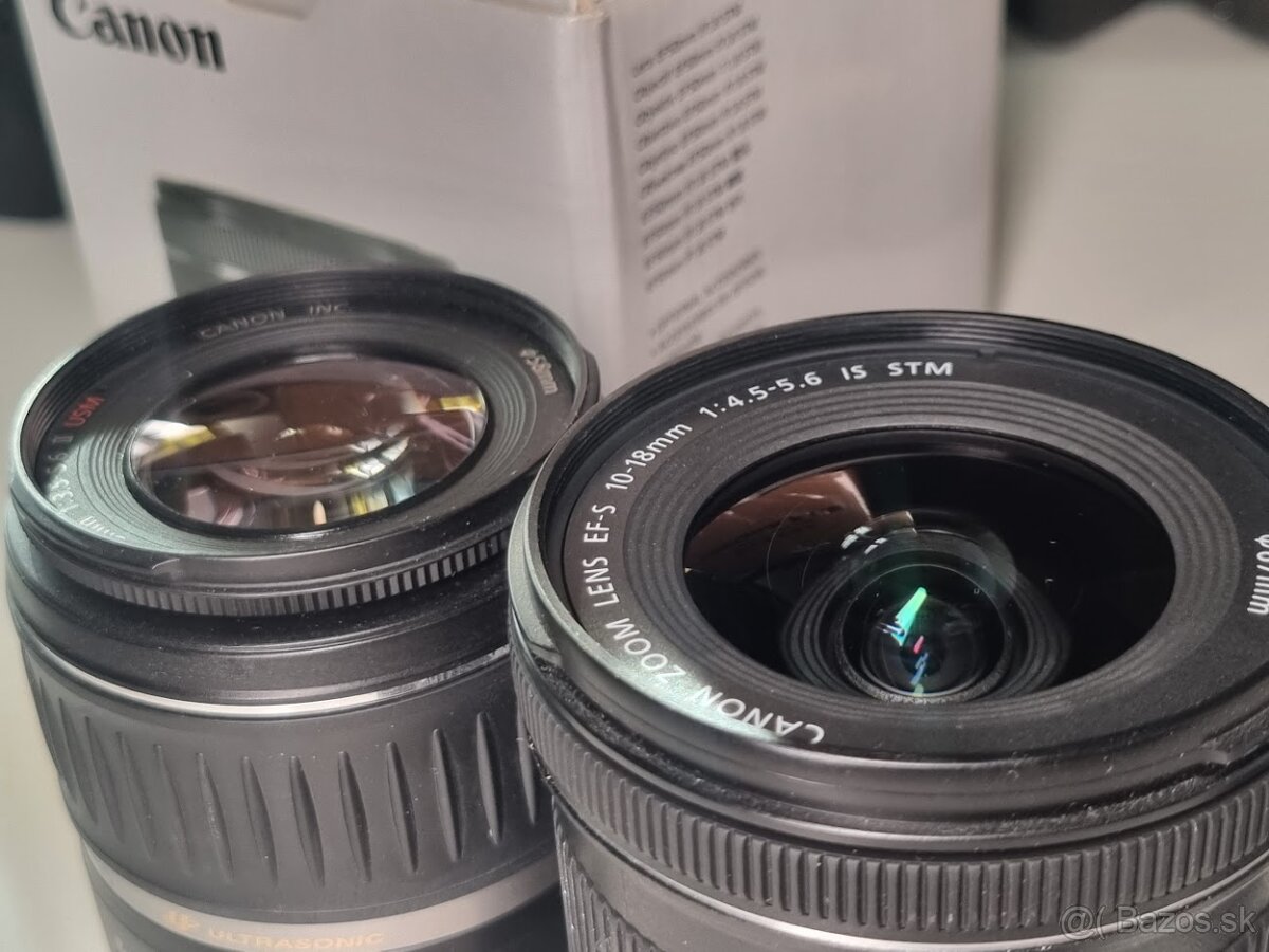 Objektivy Canon ef 18-55mm f/3.5 50mm f/1.8 10-18mm - 2