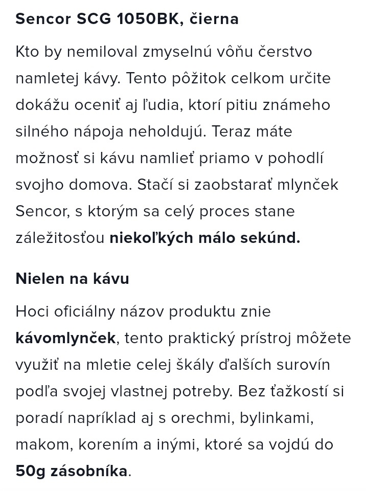 Nový elektrický mlynček na kávu SENCOR - 2