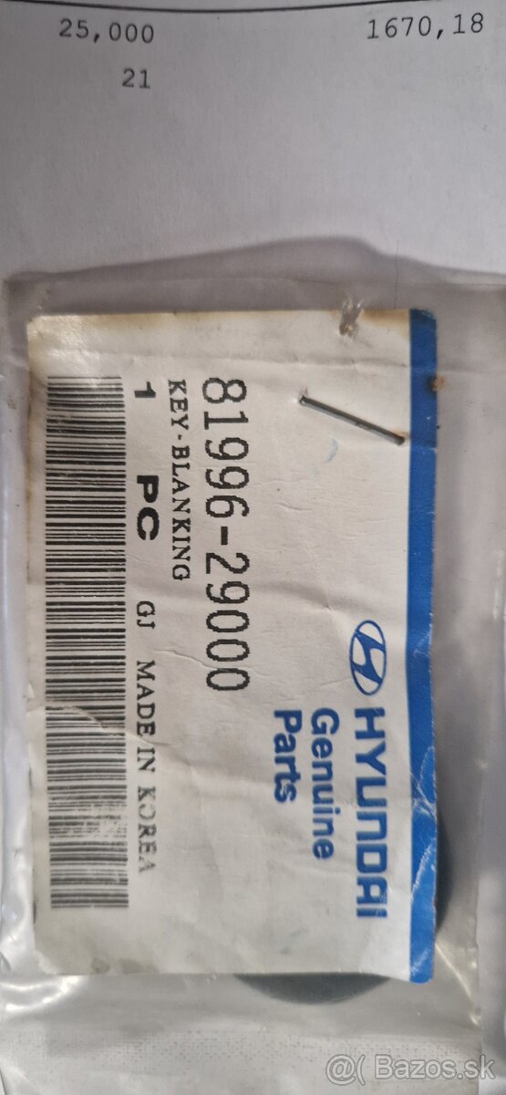 Hyundai Coupe, Lantra, Accent kľúč - 2