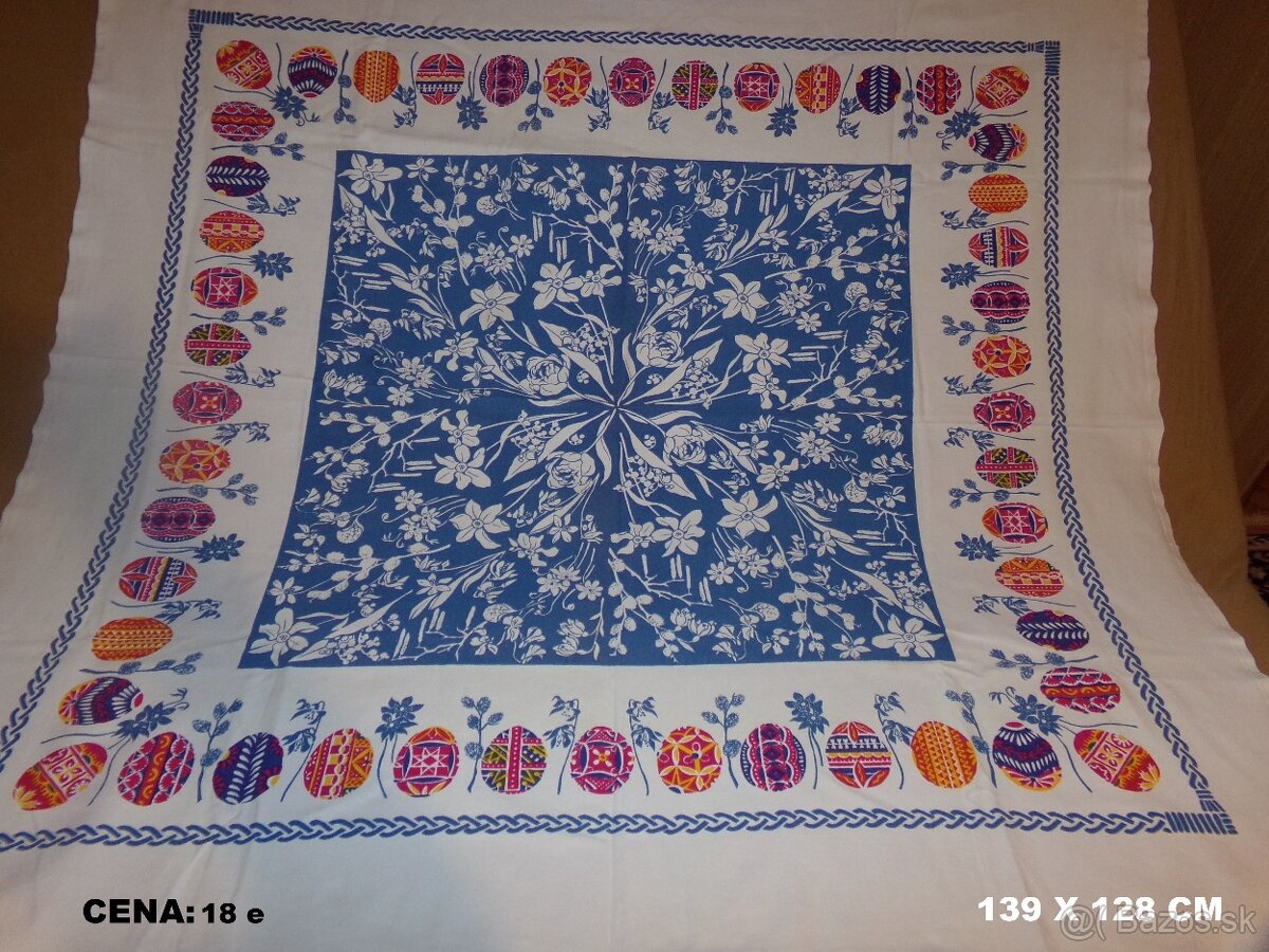 Retro VEĽKONOČNÝ OBRUS - nepoškodený - 2