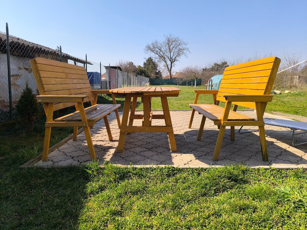 Záhradné sedenie drevené - 2