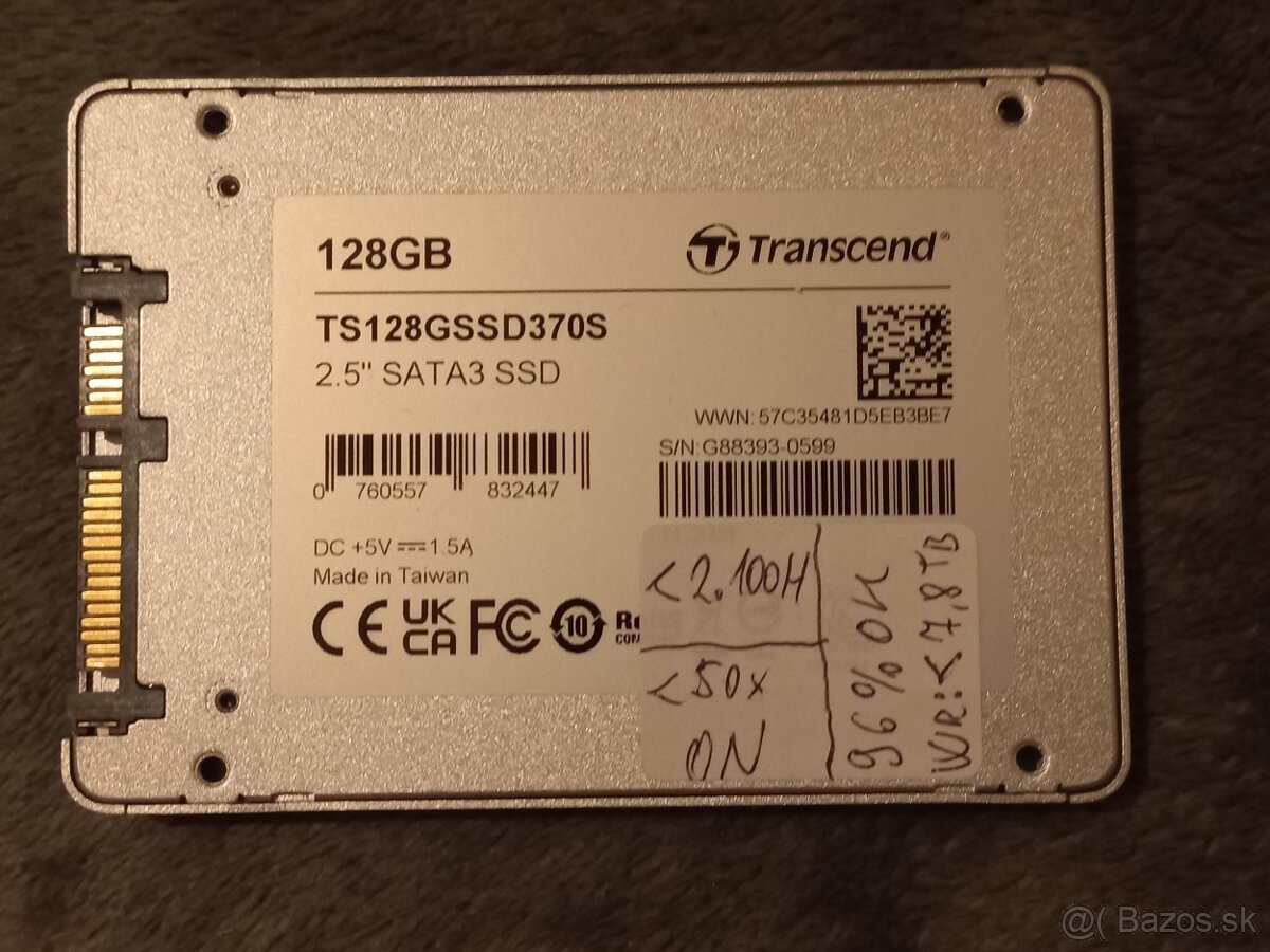 SSD 128GB 2,5" Transcend SSD370S MLC SATA3 (6.0Gbps) - 2