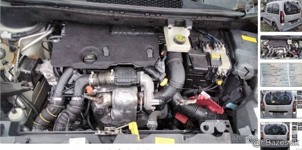 PEUGEOT PARTNER 1.6 HDI 2016 predám MOTOR BH02 TRYSKY 044511 - 2