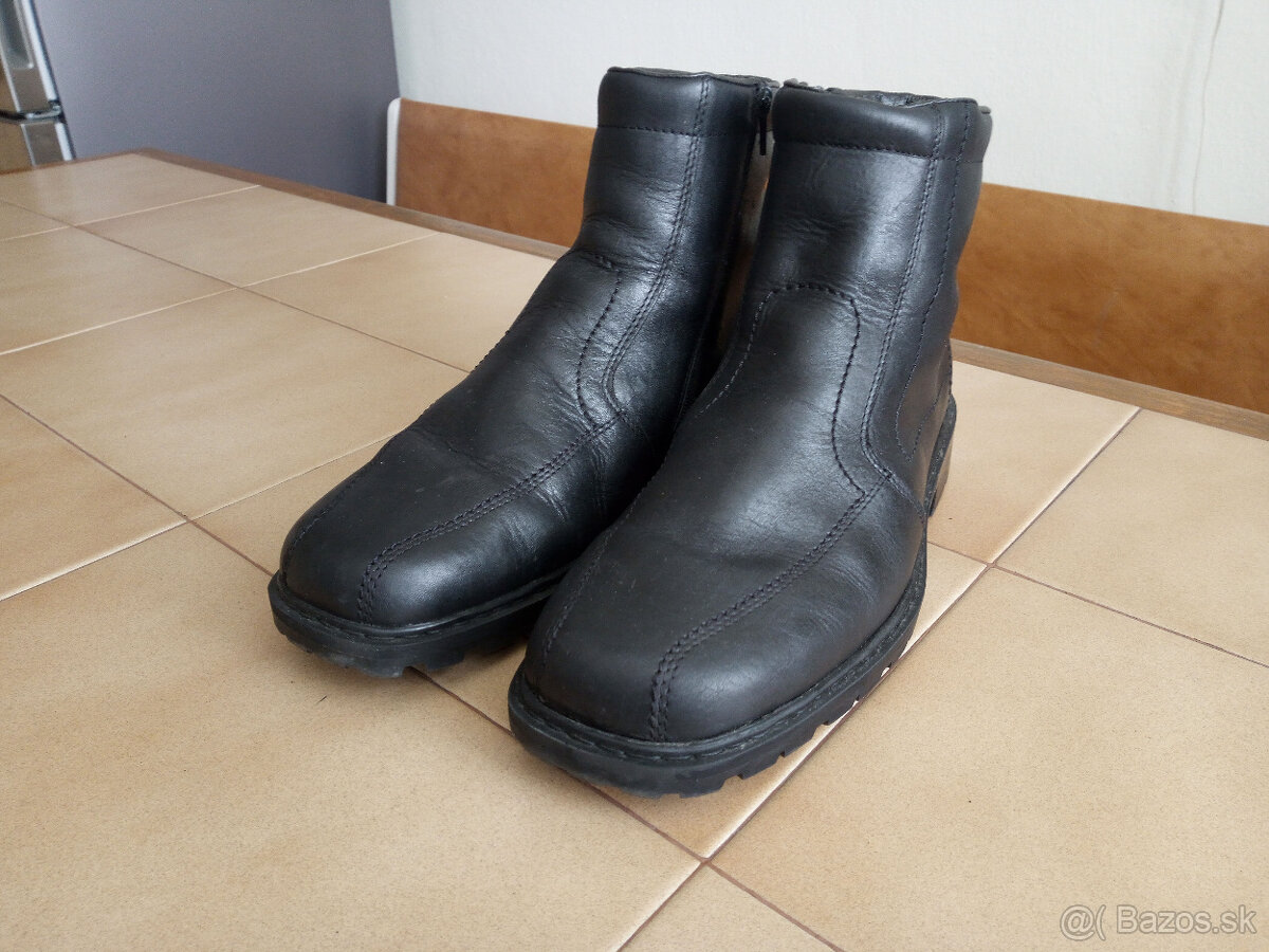 Panske zimne kozene cizmy RIEKER. - 2