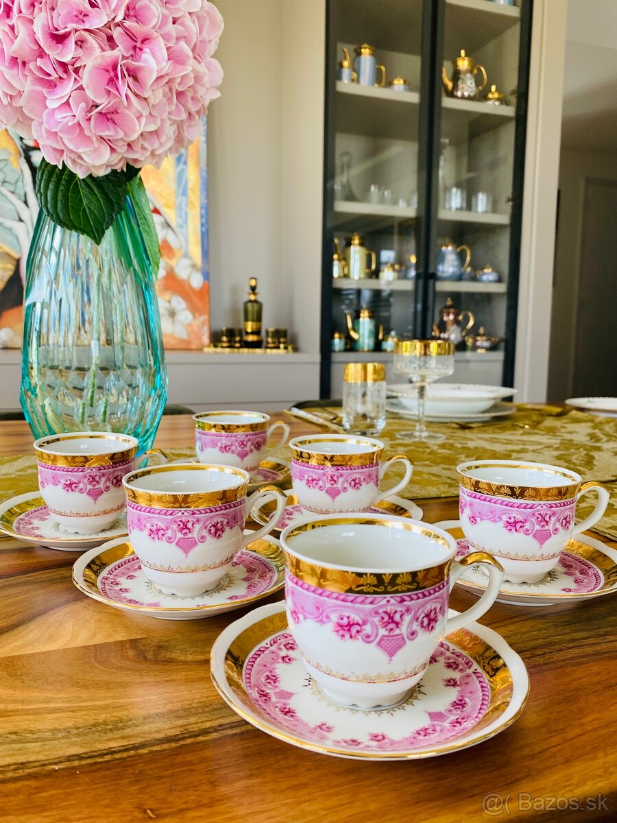 Nepoužívané retro šálky s krásnym dekorom 6-12 kd - 2