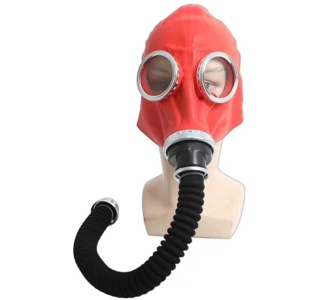 Celohlavová plynová maska - červená - 2