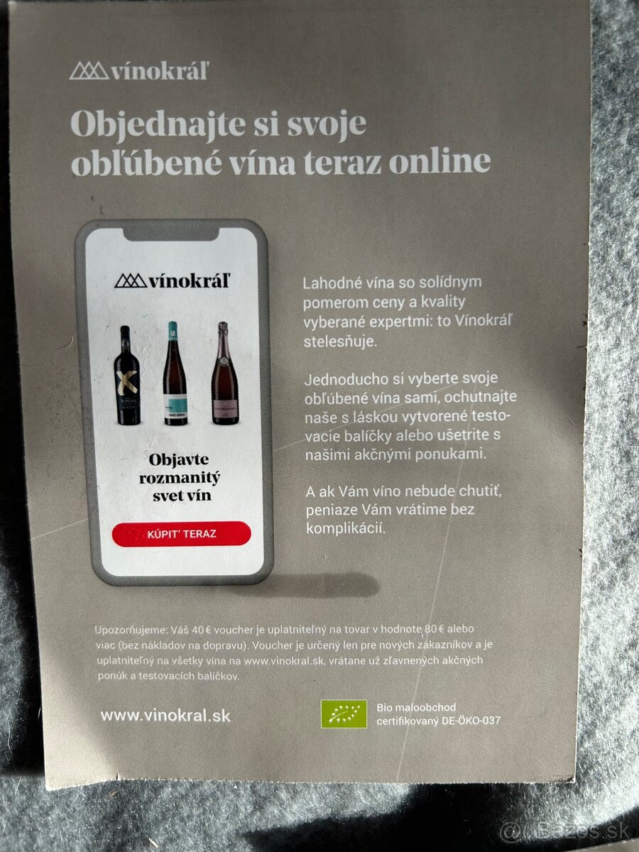 Vouchery rôzne na víno - 2