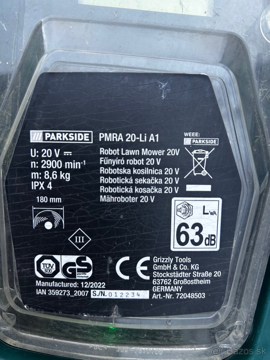 Roboticka kosacka Parkside PMRA 20 - Li A1 - 2