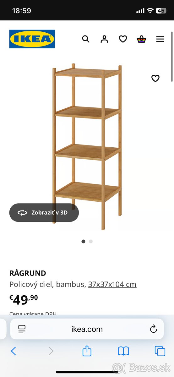 Ikea Ragrund policovy diel bambus bambusove police - 2