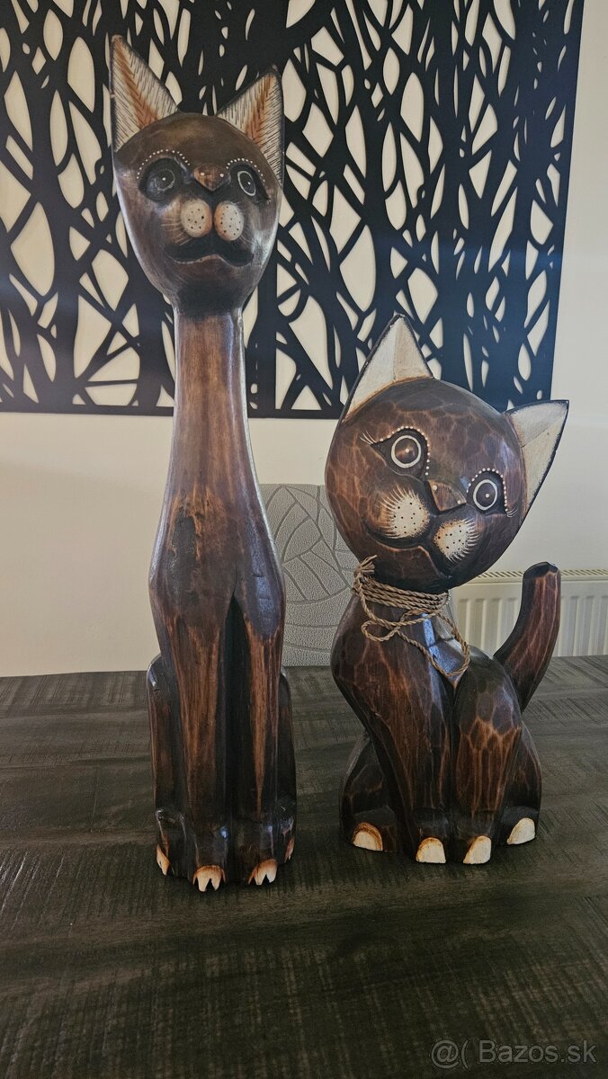 Drevené mačky dekorácie - 2