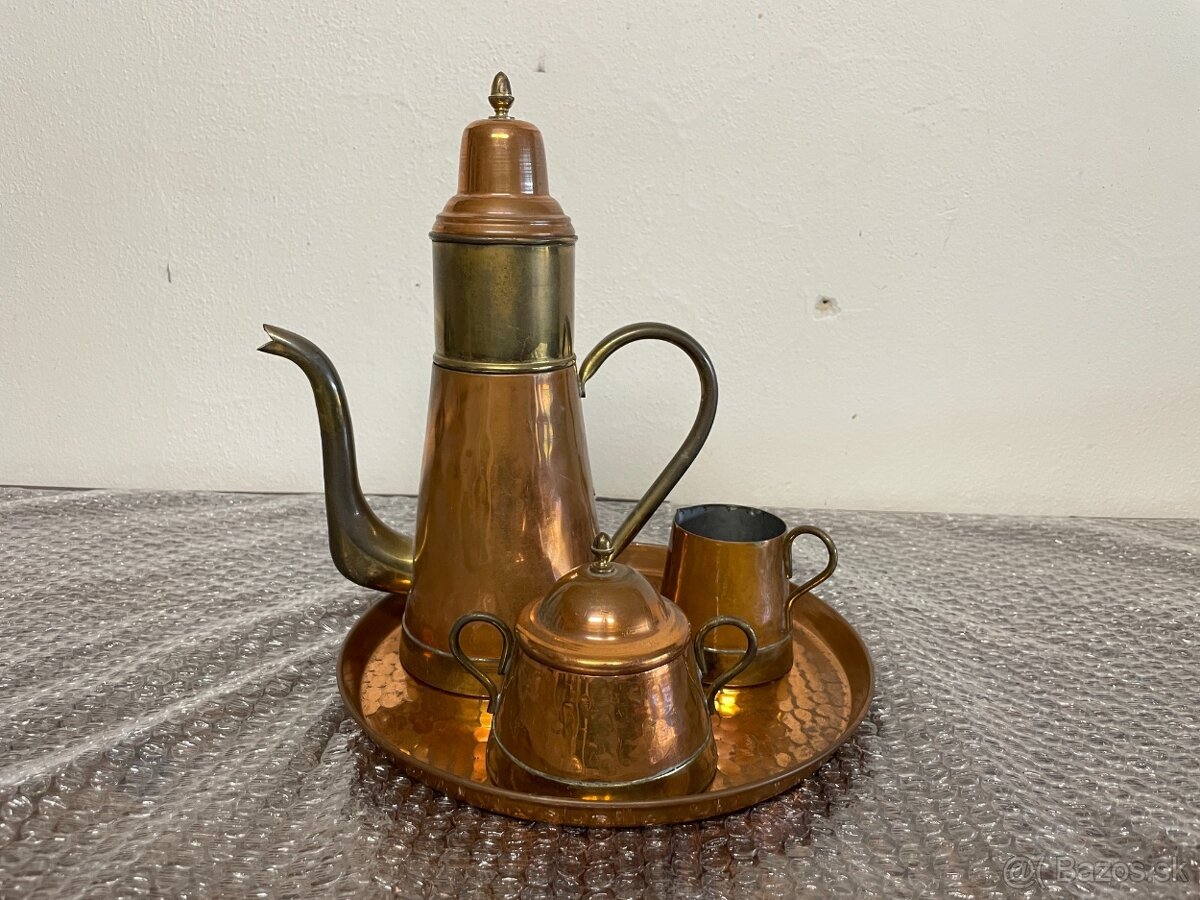 Měděný kávový set - 2