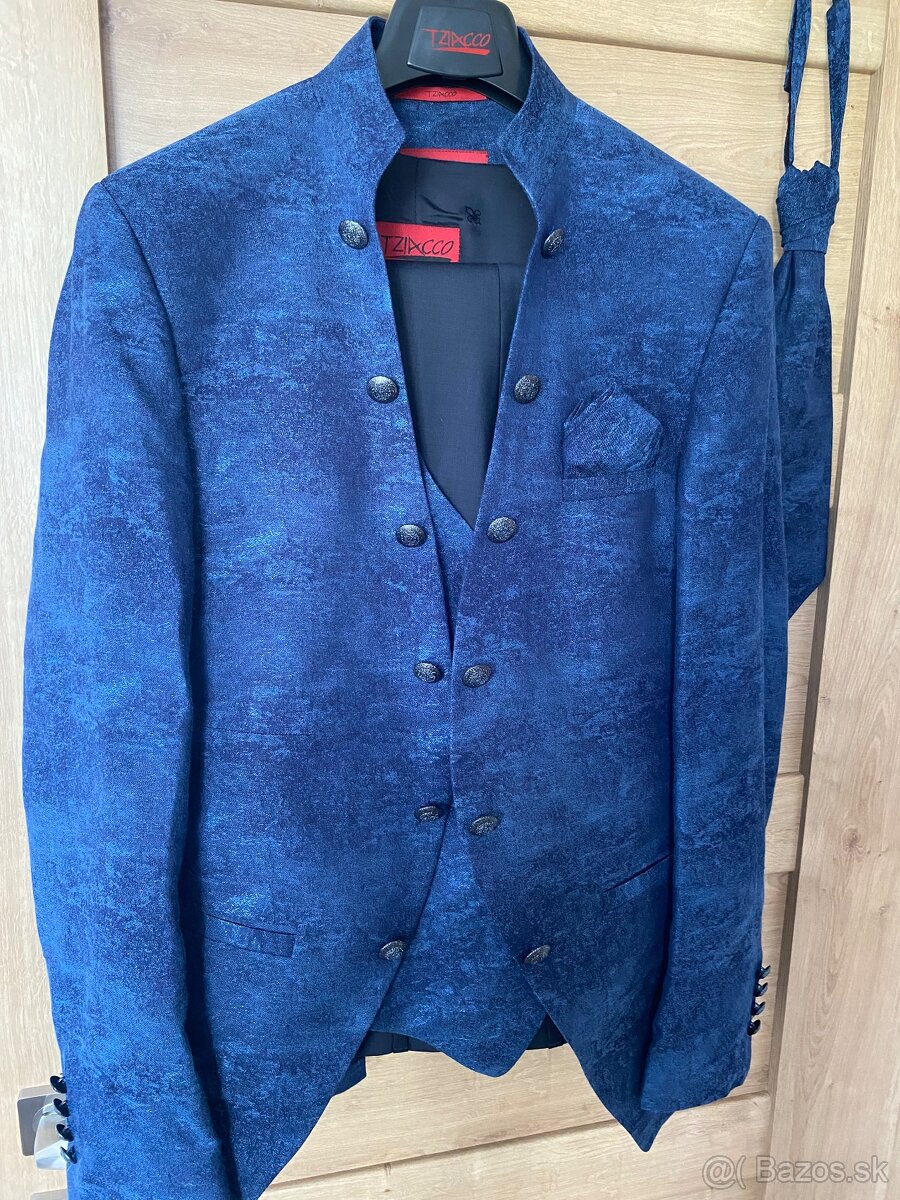 Wilvorst, svadobný modrý barokový oblek - 2