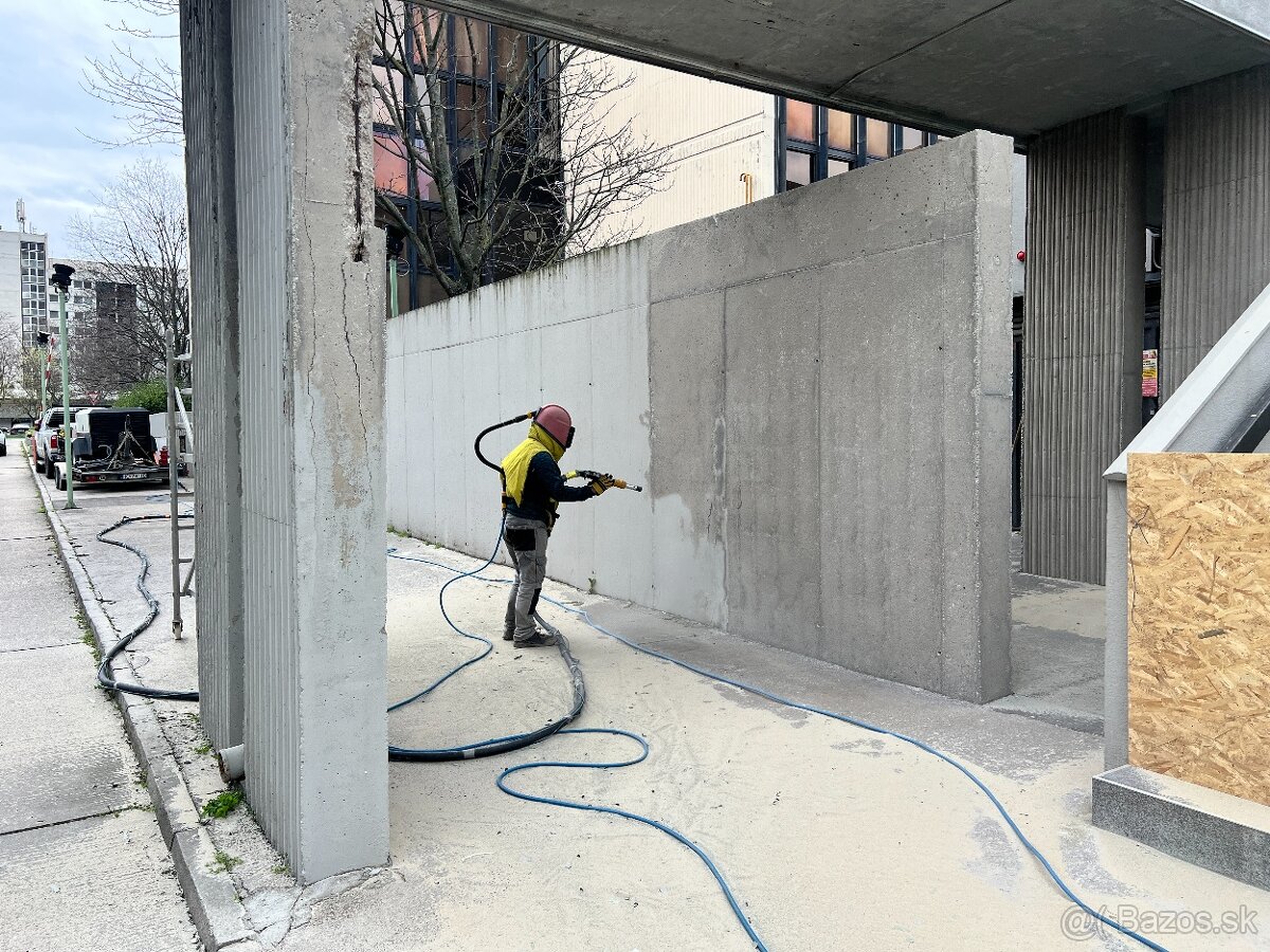 Pieskovanie kameňa, betónu a tehál - 2