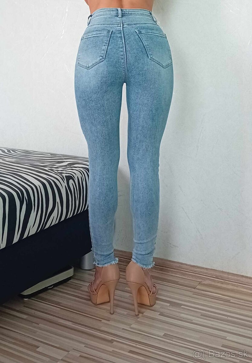 Nové dámske svetlé rifle s vysokým pásom - veľkosť 25 / XS - 2