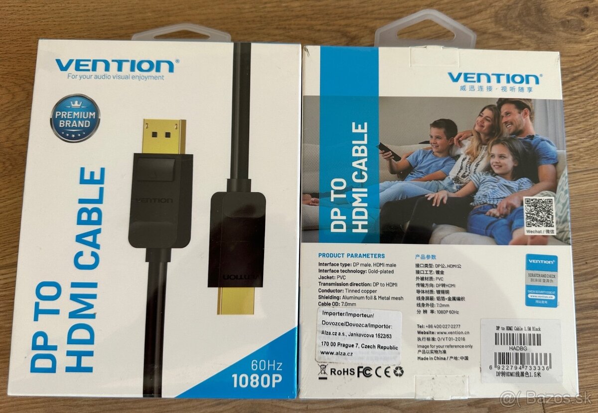 Vention DP to HDMI, 60Hz, 1080P, 1,5m - 2