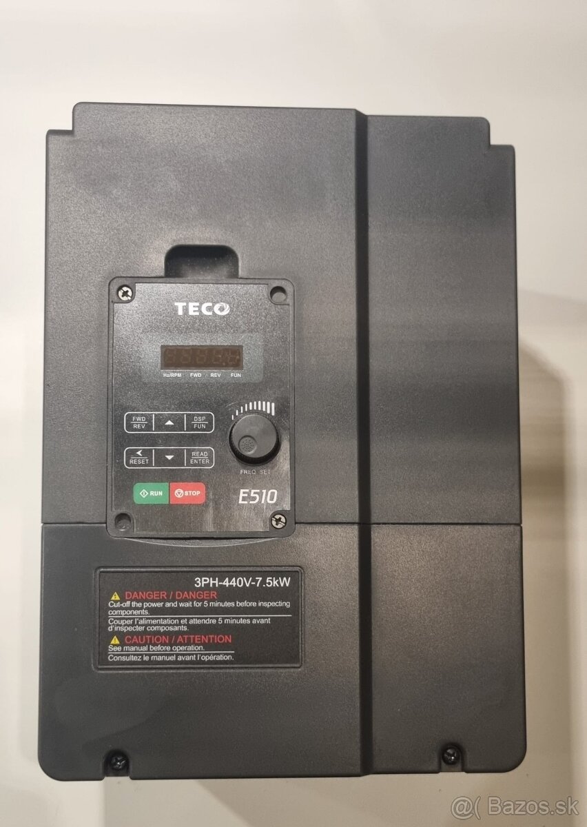 Predám frekvenčný menič TECO E510, 7.5 kW - 2
