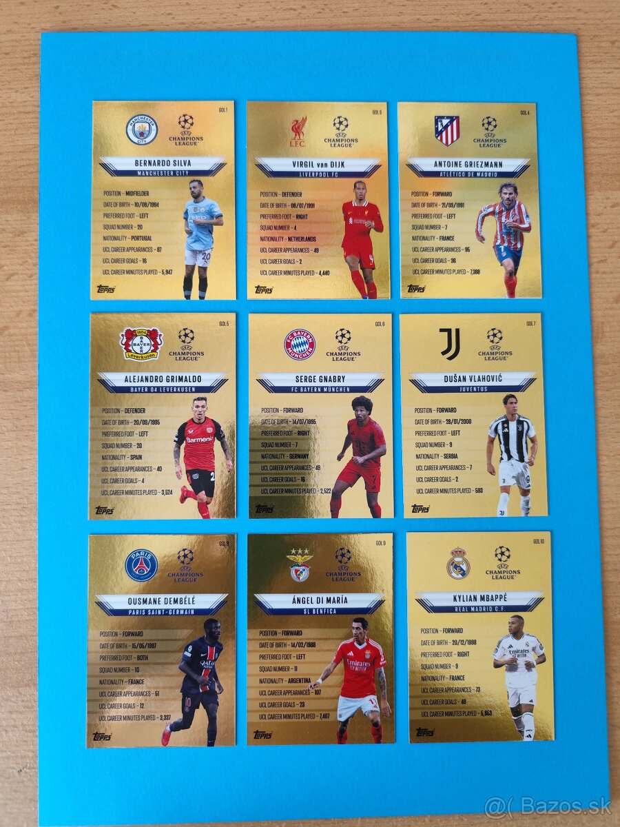 Gold edge Mbappé topps match extra kartičky 2024/25 set - 2