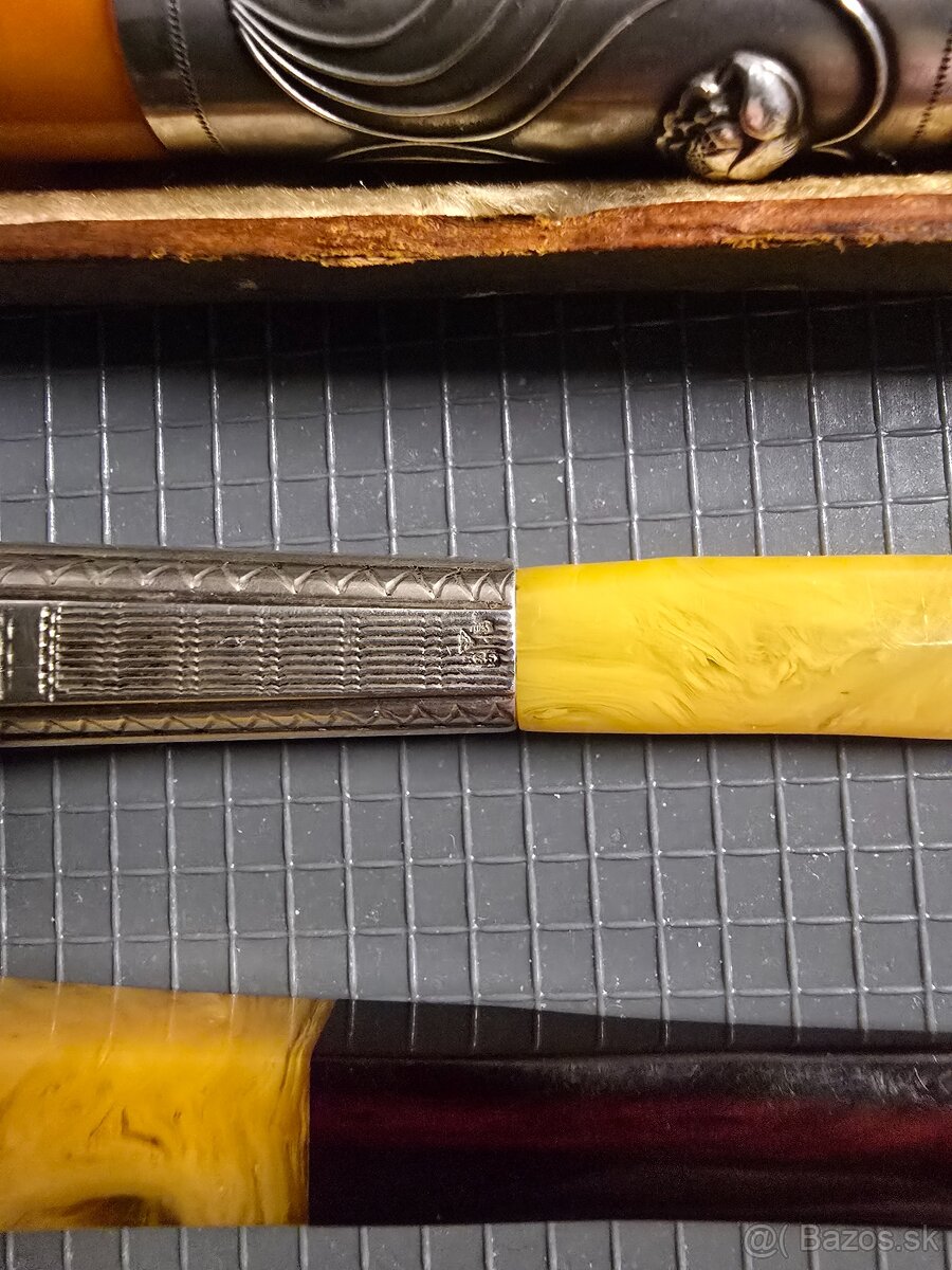 Cigaretova špička jantar-striebro bakelit - 2