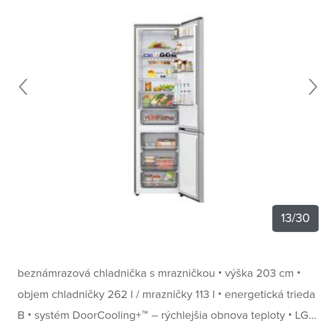 Chladnička s mrazničkou zn.LG - 2