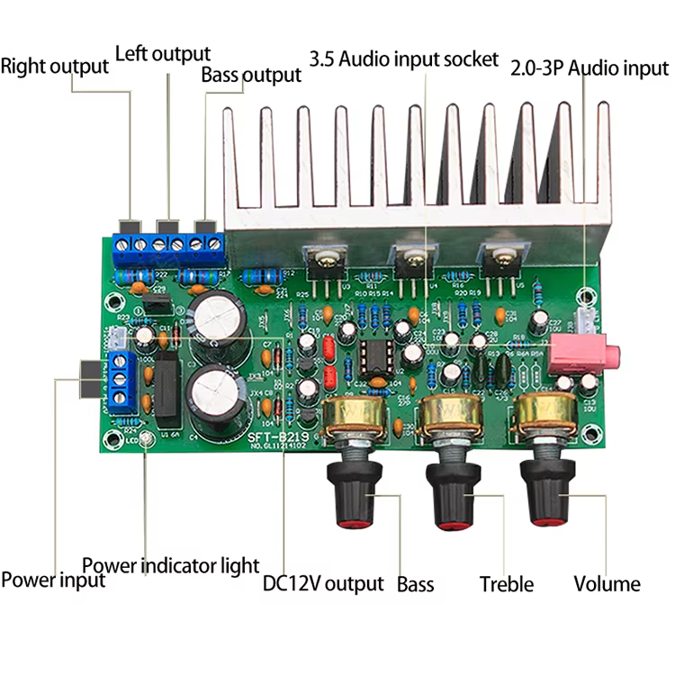 Modul zosilňovača 2x 15W+ subwoofer - 2