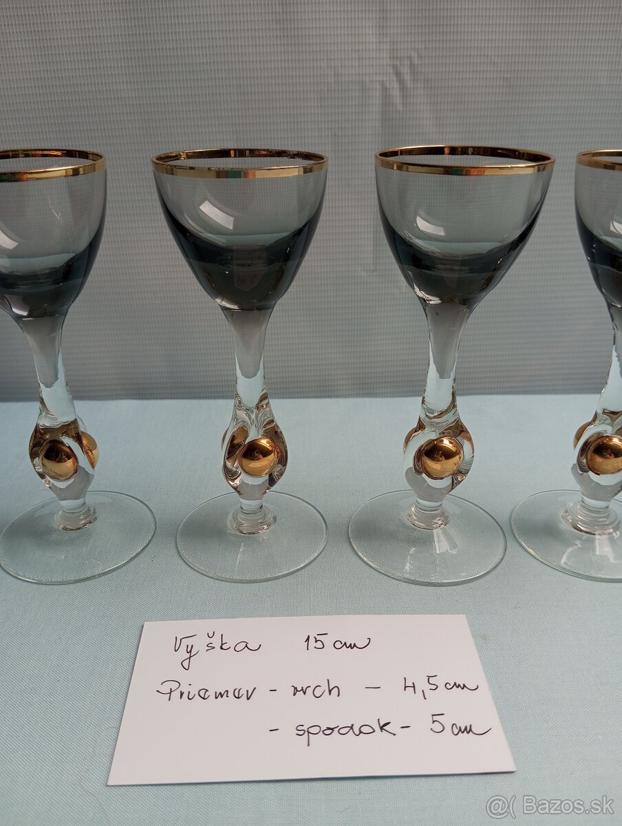 POHÁRE - ZLATÁ ZUZANA - dymová farba - 2