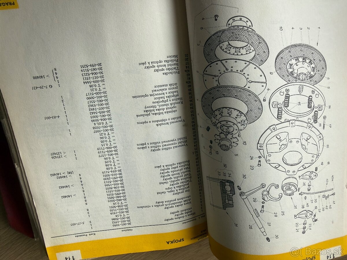 Predam zoznam nahradnych dielov PRAGA V3S ,vsetky modely - 2