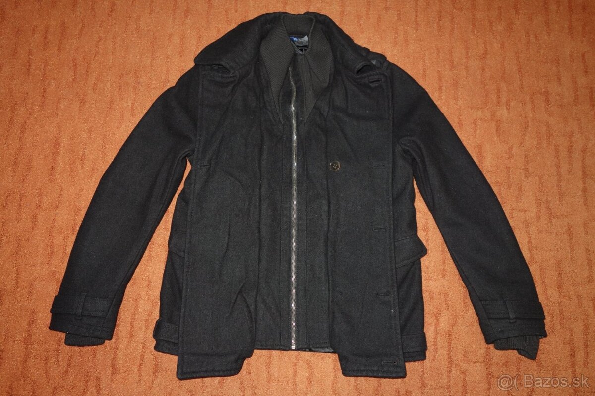 Suprový sýtočierny pánsky/chlapčenský kabát H&M - 2