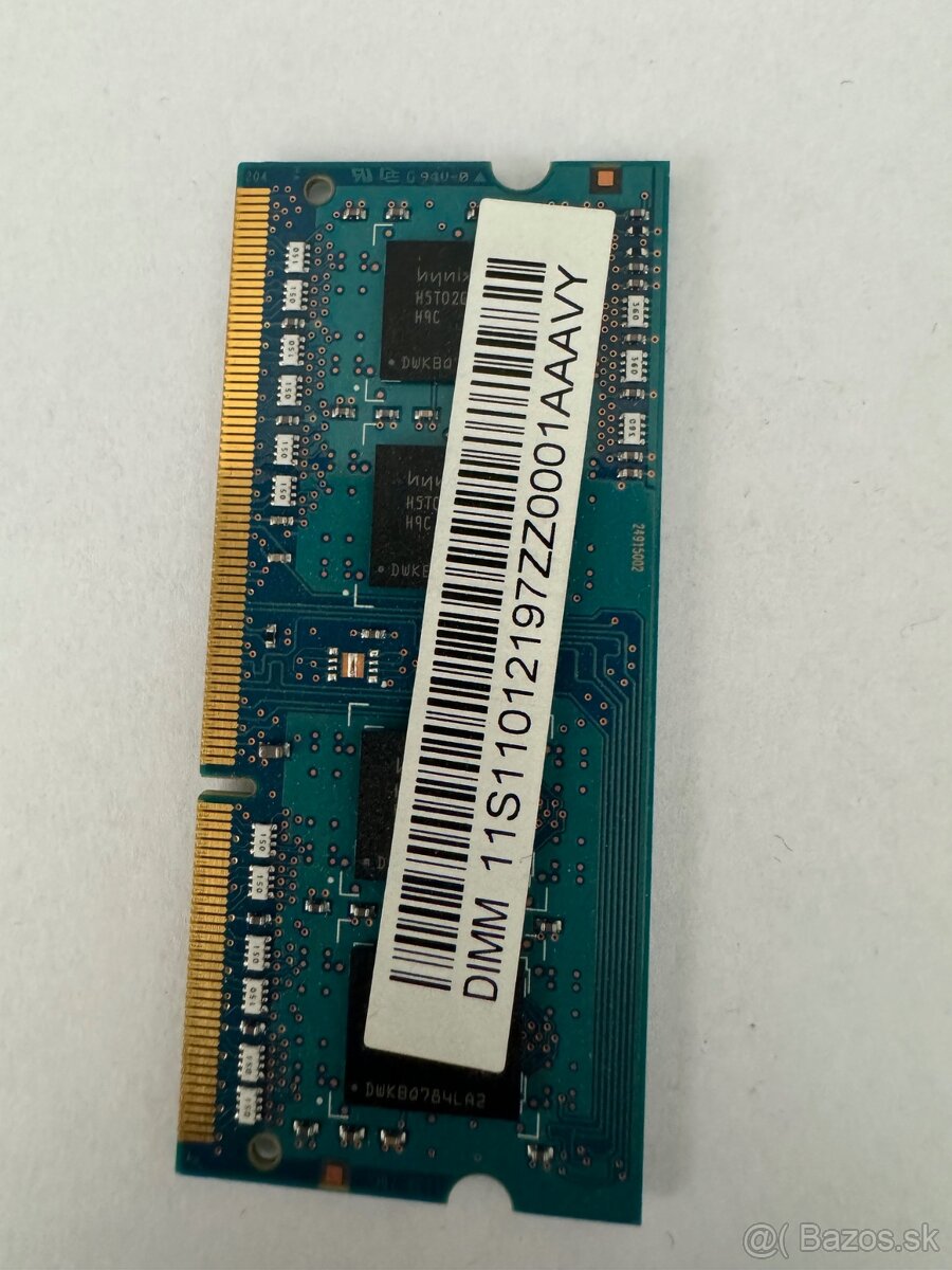 #11 - Pamäť RAM 2GB Hynix 1333 MHz SO-DIMM DDR3 PC3-10600 - 2
